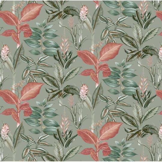 egzotikus leveles tapeta pasztel turkizkek turkizzold zold malyva rozsaszin motivumok virag minta gyerekszoba kavezo etterem haloszoba dekoracio.jpg